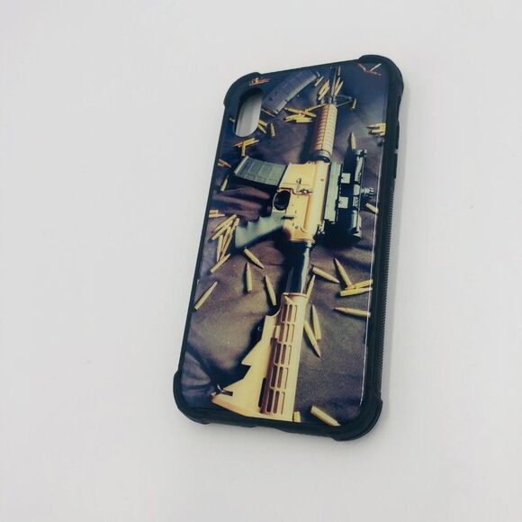 Brand New iPhone XR Phone Case Gun Pattern Color Black - Picture 3 of 7